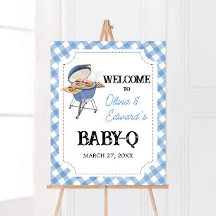 Blue Burger GRILLEN Baby Dusche Begrüßungszeichen Poster