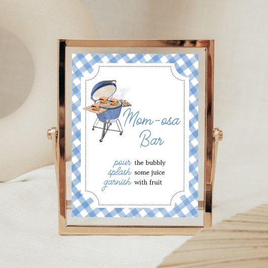 Blue Burger GRILLEN Baby Dusche Mama Osa Bar Poster