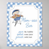 Blue Burger GRILLEN Baby Dusche Mama Osa Bar Poster (Vorne)