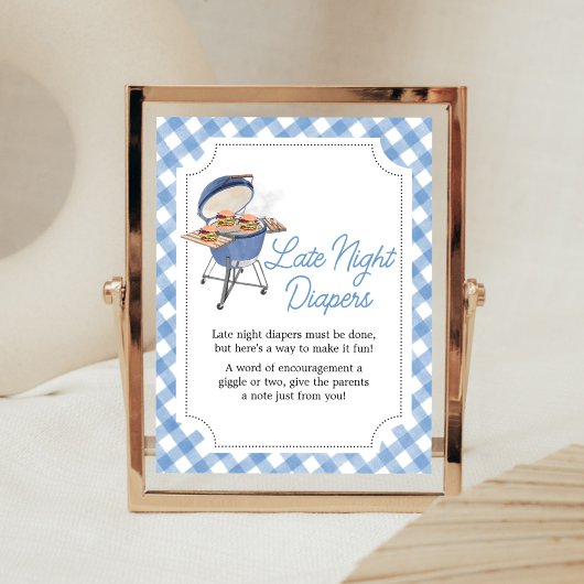 Blue Burger GRILLEN Baby Showdusche Spate Night Di Poster