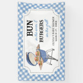 Blue Burger GRILLEN Baby Shower Banner (Vertikal)