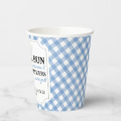 Blue Burger GRILLEN Baby Shower Pappbecher (Links)
