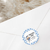 Blue Burger GRILLEN Baby Shower Runder Aufkleber