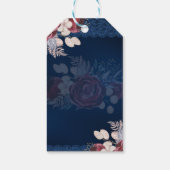 Blue Burgundy Blues Lace Wedding Geschenkanhänger (Rückseite)