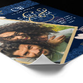 Blue Burgundy Blues Lace Wedding Poster (Ecke)