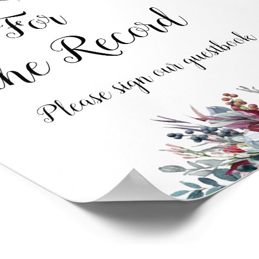 Blue Burgundy Blume für das Record Gästebuch-Zeich Poster (Ecke)