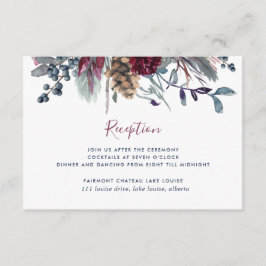 Blue Burgundy Lila Blumenhochzeitung Begleitkarte