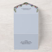 Blue Burgundy Olive Blätter Foto Wedding All In One Einladung (Außenbereich)