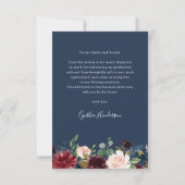 Blue Burgundy Red Blush Abschluss Foto Dankeskarte (Rückseite)