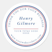 Blue Burgundy Runder Aufkleber (Vorderseite)