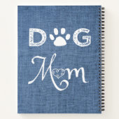 Blue Burlap Dog Mama Notebook Notizblock (Rückseite)