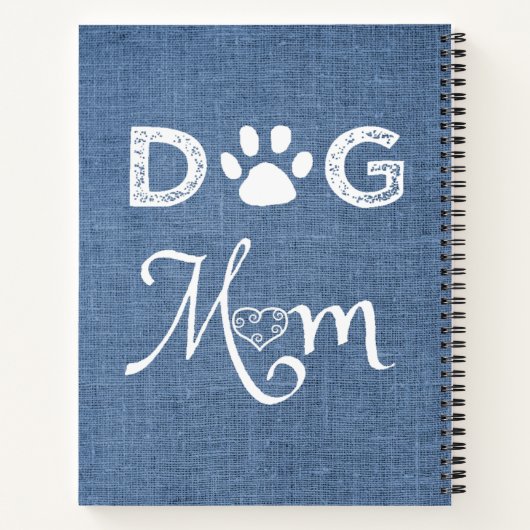 Blue Burlap Dog Mama Notebook Notizblock (Rückseite)
