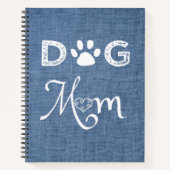 Blue Burlap Dog Mama Notebook Notizblock (Vorderseite)