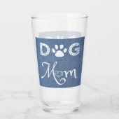 Blue Burlap Hund Mama Glass Cup Glas (Rückseite)