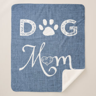 Blue Burlap Hund Mama Sherpa Blanket Sherpadecke