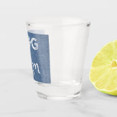 Blue Burlap Hund Mama Shotglas Schnapsglas (Rechts)