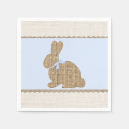 Blue & Burlap Rustic Bunny Oaster Baby Dusche Serviette