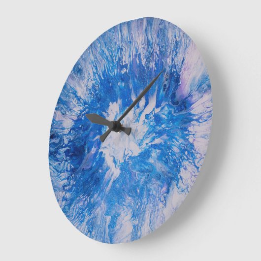 Blue Burst Große Wanduhr (Winkel)