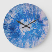 Blue Burst Große Wanduhr (Vorderseite)