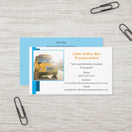 Blue Bus Driver Yellow School Bus Business Card Visitenkarte