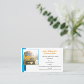 Blue Bus Driver Yellow School Bus Business Card Visitenkarte (Stehend Vorderseite)
