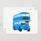 Blue Bus Postkarte (Vorne/Hinten)