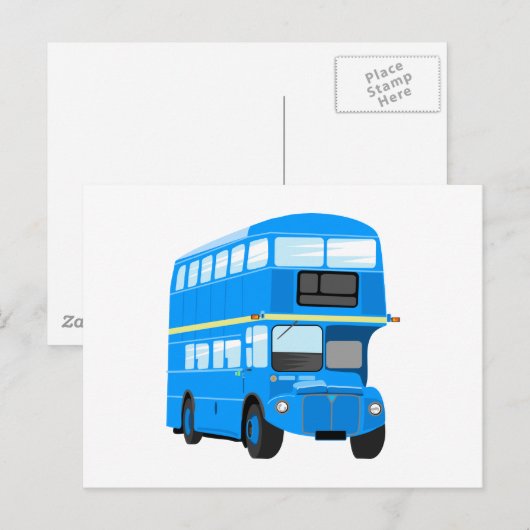 Blue Bus Postkarte (Vorne/Hinten)