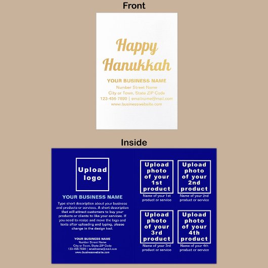 Blue Business Brand auf Hanukkah Foil Card Folienkarte
