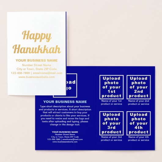 Blue Business Brand auf Hanukkah Foil Card Folienkarte (Anzeige)