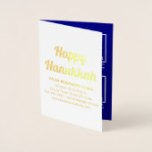 Blue Business Brand auf Hanukkah Foil Card Folienkarte (Vorderseite)