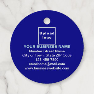 Blue Business Brand auf Round-Shape-Foil-Tag Geschenkanhänger