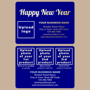 Blue Business Brand on New Year Rectangle Folien Feiertagskarte