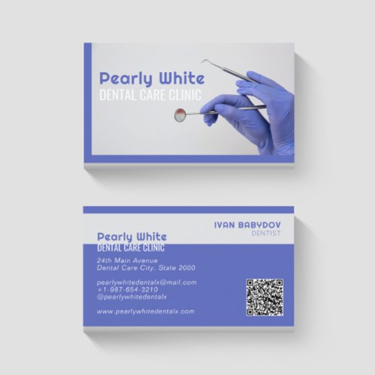 Blue Business Card der Zahnarztklinik Visitenkarte