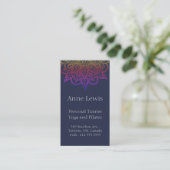 Blue Business Card mit Bright Mandala Visitenkarte (Stehend Vorderseite)