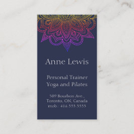 Blue Business Card mit Bright Mandala Visitenkarte
