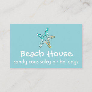 Blue Business Card mit Starfish for Beach House Visitenkarte