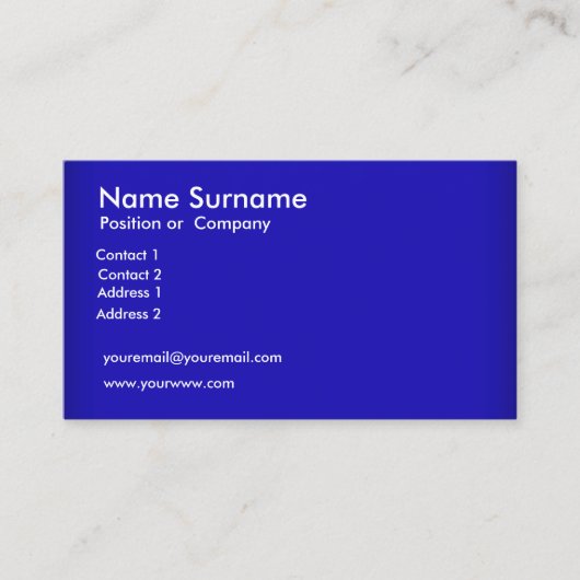 Blue Business Card Visitenkarte (Vorderseite)