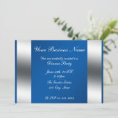 Blue Business-Einladung Einladung (Stehend Vorderseite)