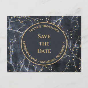 Blue Business Holiday Event Save the Date Postkart Feiertagspostkarte
