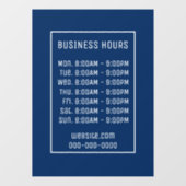 Blue Business Hours Sign Fensteraufkleber (Blatt)