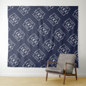 Blue Business Logo Pattern Trade Show Backdrop Wandteppich (Beispiel (Horizontal))