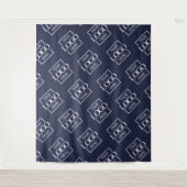 Blue Business Logo Pattern Trade Show Backdrop Wandteppich (Vorderseite)