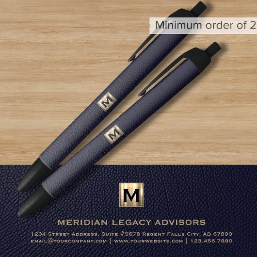 Blue Business Monogram Promotion Pen Kugelschreiber