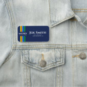 Blue Business Name Urban Moderne vertikale Streife Namensschild (Beispiel)