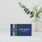 Blue Business Name Urban Moderne vertikale Streife Visitenkarte (Stehend Vorderseite)