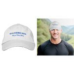 Blue Business Text in Cap stickelt Bestickte Baseballkappe<br><div class="desc">Cap, dass Sie anpassen können, indem Sie Ihren Geschäftsnamen, Stadt oder Stadt und Staat. Der Text wird auf der Kappe bestickt. Die Farbe des Threads ist blau. Sie können es in Ihre Werbeprodukte aufnehmen, Werbegeschenke oder Geschenke an Ihre Kunden oder Kunden, eine Marketing-Strategie, um Ihr Unternehmen zu werben oder Ihre...</div>