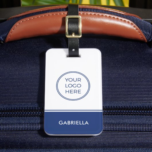 Blue Business Your Logo-Tag Gepäckanhänger (Vorderseite Insitu 2)