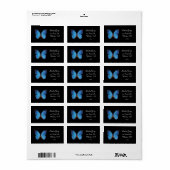 Blue Buterfly Address Label Adressaufkleber (Vorne)