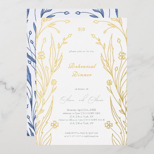 Blue Buttercup Probe Dinner Folieneinladung (Vorderseite/Rückseite)