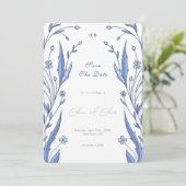 Blue Buttercup Save the Date Einladung (Stehend Vorderseite)